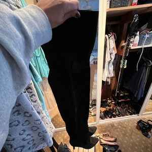 Italian suede thigh high boots